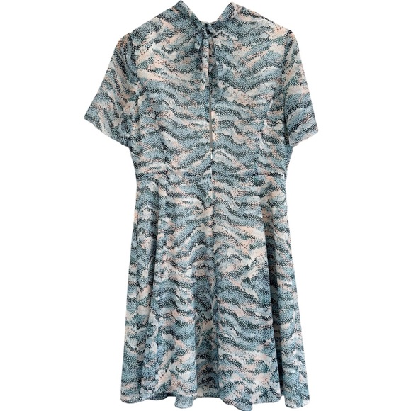 REISS Somerset Printed Dress Soft Green 8 - Picture 5 of 16